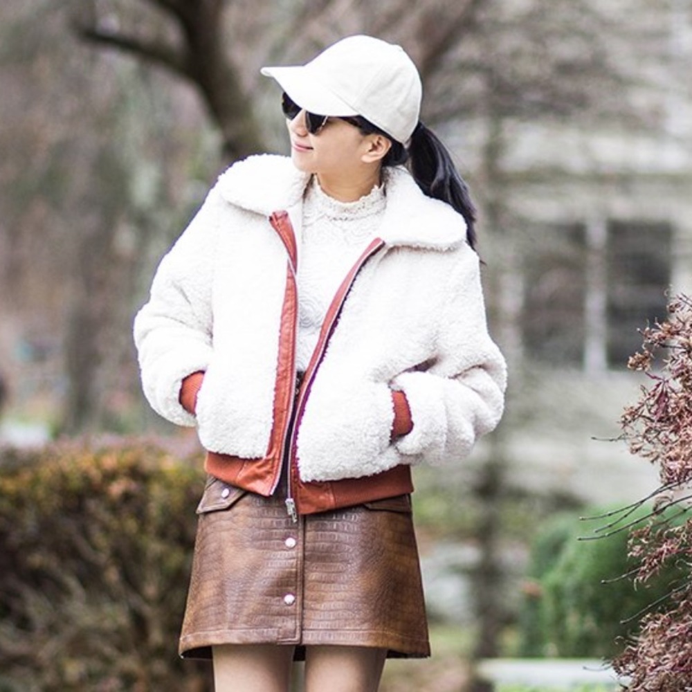 BLANK NYC Sherpa Jacket In Marshmallow - Picture 8 of 10